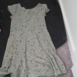 SO Green Floral Kids Dress